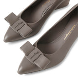 Viva 55 sparrow grey leather pumps