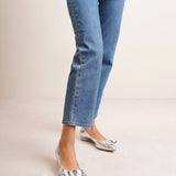 Viva silver specchio ballet flats