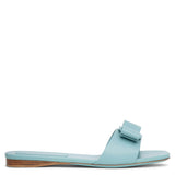Vicky turquoise leather slides