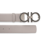 Rhinoceros grey 35 leather gancini chain buckle belt