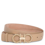 Cashew 25 leather gancini strass buckle belt