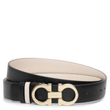 Bone 25 leather gold buckle reversible belt