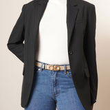 Gancini Reversable and Adjustable gold beige belt