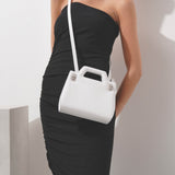 Wanda mini white leather bag