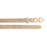 Gancini icona strass beige belt