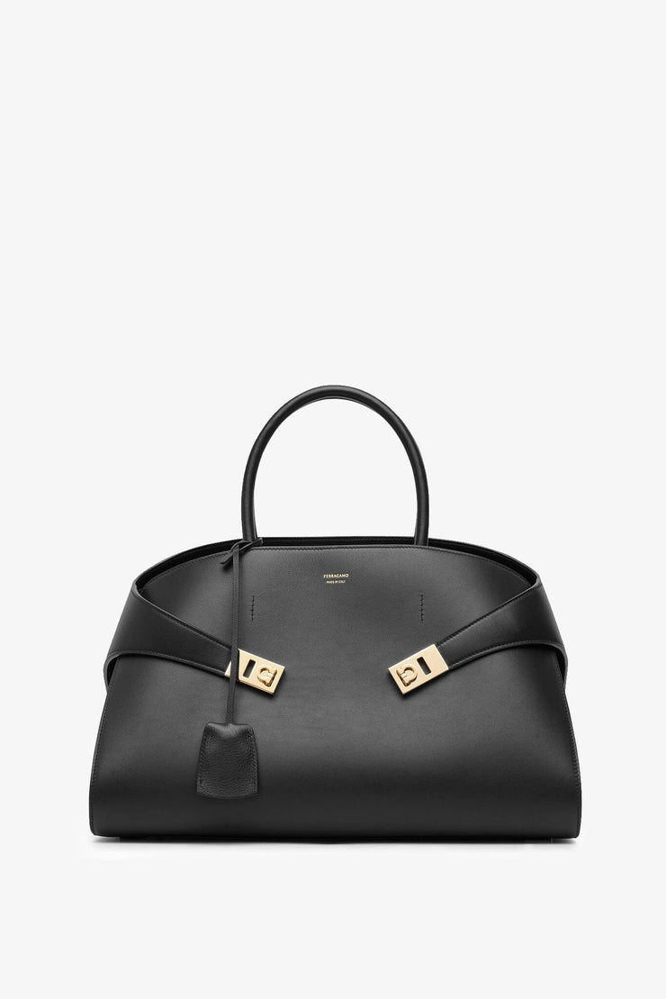 Hug black medium top handle bag