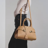 Hug soft light camel top handle bag
