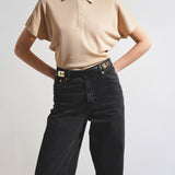 Gancini black adjustable belt