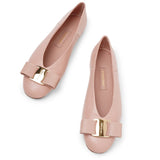 Vanna beige leather ballerinas