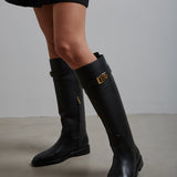 Roly black leather boots
