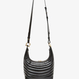 Quilted black hobo bag
