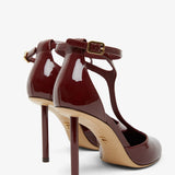 Lysandra 95 dark red patent pumps