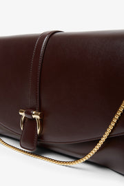 Front flap burgundy crossbody bag