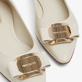 Zea white leather ballerinas