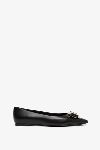 Zea black leather ballerinas