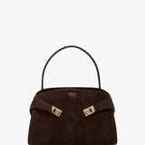 Hug medium brown suede shoulder bag