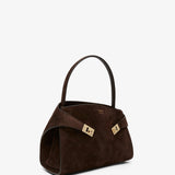 Hug medium brown suede shoulder bag