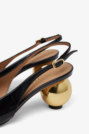 Tessie 70 black sling pumps