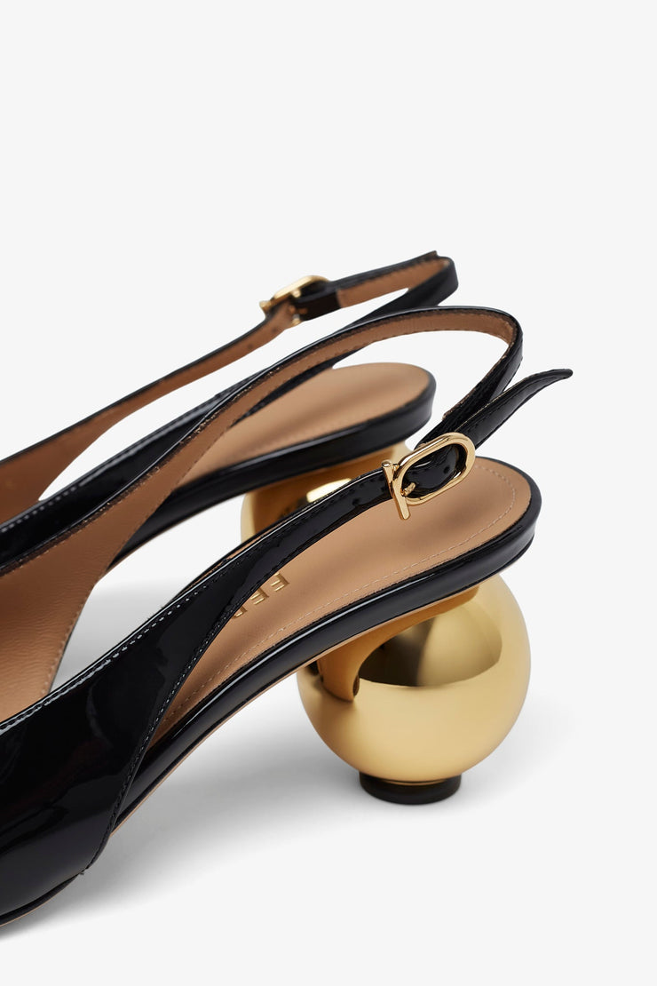 Tessie 70 black sling pumps