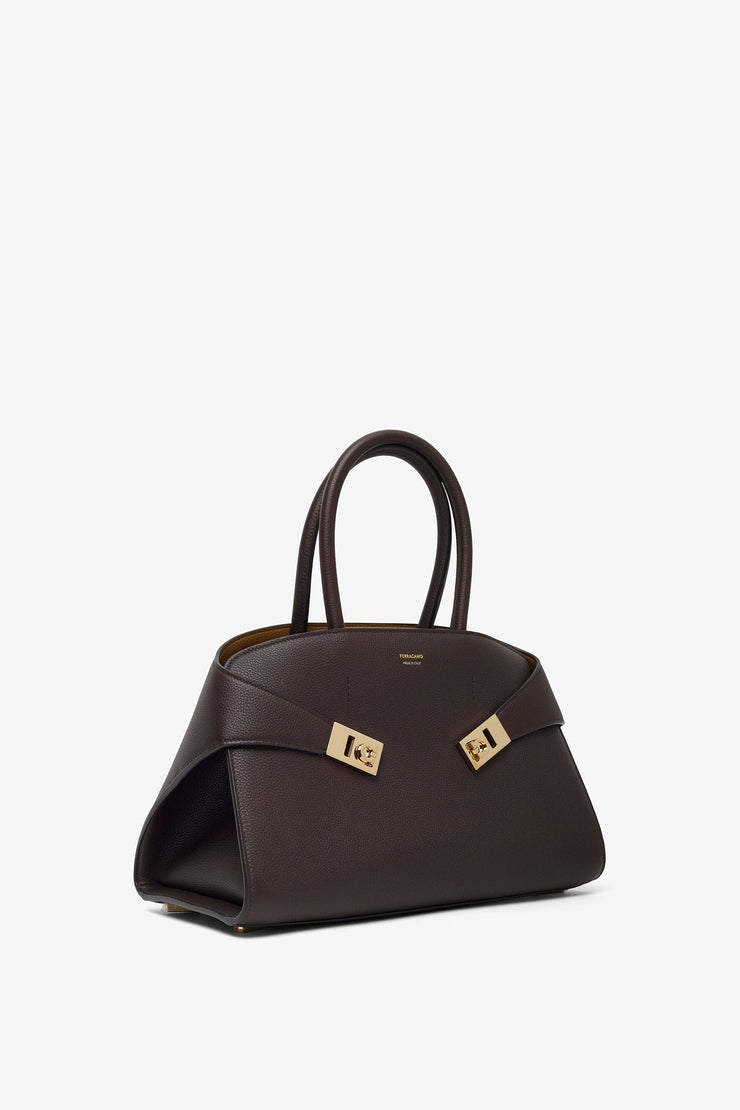 Hug S brown bicolor top handle bag