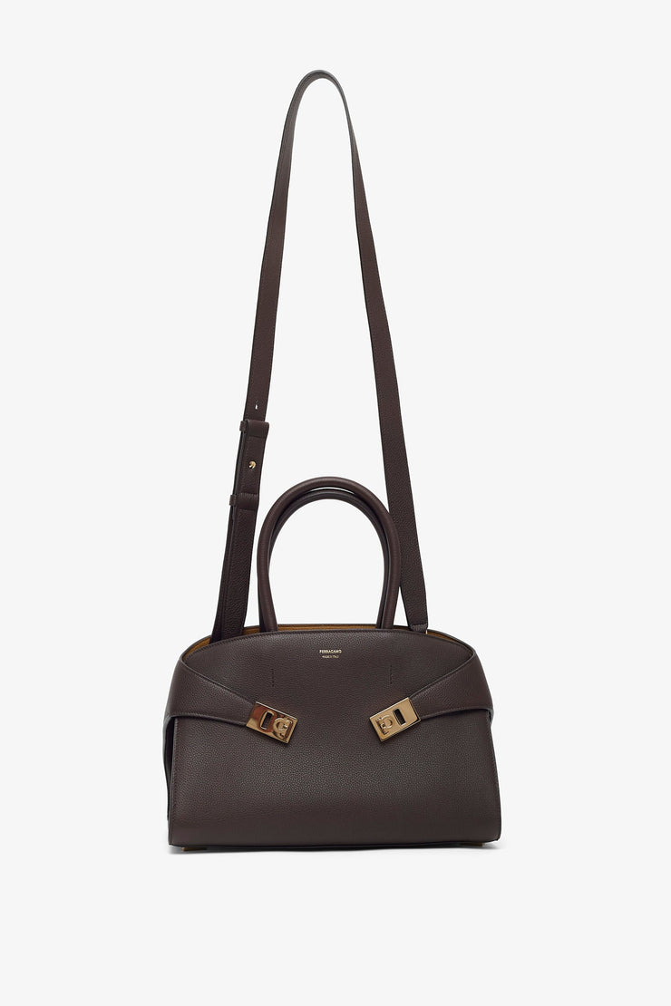 Hug S brown bicolor top handle bag
