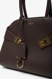 Hug S brown bicolor top handle bag