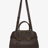 Hug M brown bicolor top handle bag
