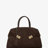 Hug M brown suede top handle bag