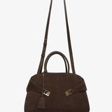 Hug M brown suede top handle bag