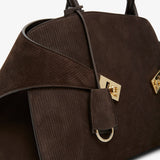 Hug M brown suede top handle bag