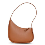 Half Moon small tan leather shoulder bag