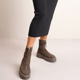 Zipped 1 ash suede boots
