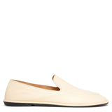 Canal bone white leather loafers