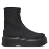 Zipped I navy canvas ankle boots