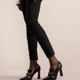 Lady black leather loafers