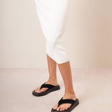 Ginza black velvet flip flops
