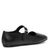 Ava black leather ballerinas