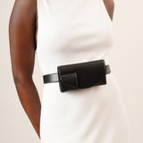 Horizontal black belt bag