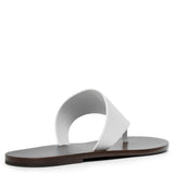 Avery white leather thong sandals