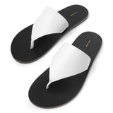 Avery white leather thong sandals