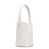 Small N/S park white leather tote bag