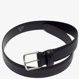 Classic black silver buckle belt