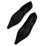 Cyd black suede flats