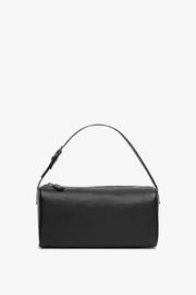 90's black small grain leather bag