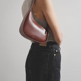 Half Moon red leather shoulder bag