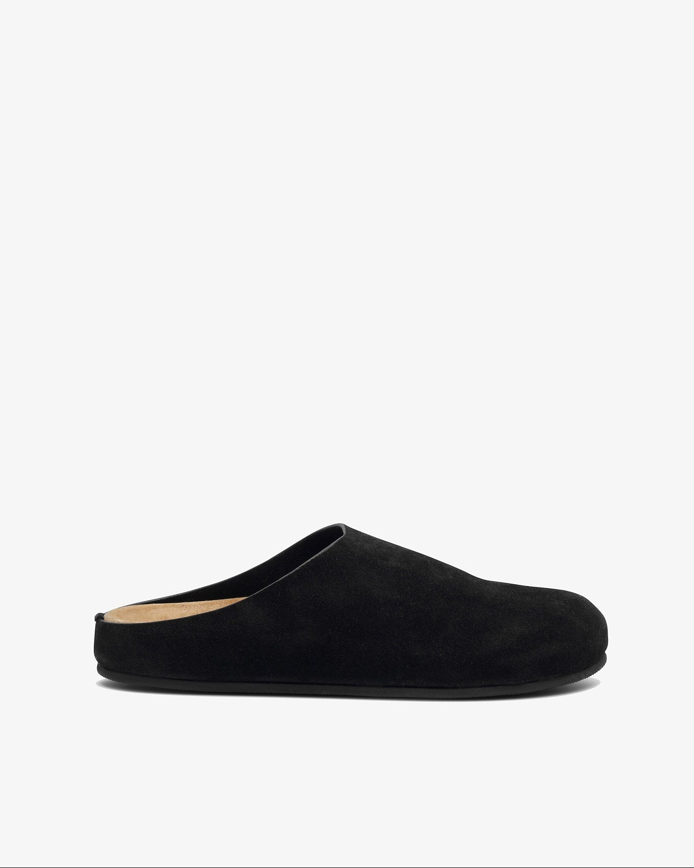 Black slipper on a white background