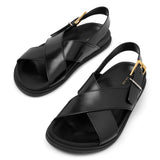 Buckle black sandals
