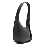 Half moon black leather bag