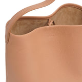 Medium N/S beige leather tote bag