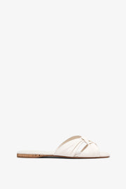 Soft knot white leather flats